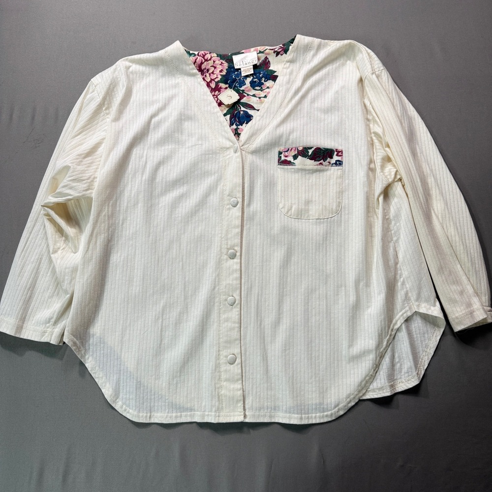 Solange Pajama Set Women‎ 18/20 Floral Print  Top Elastic Waist Lounge Deadstock - Picture 2 of 7